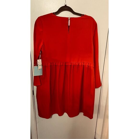 CeCe Cynthia Steffe Carly-L Red Ruffle Front Dress Size 8 Petite - Picture 5 of 10